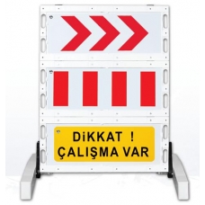 12502 FB R Katlanır Uyarı Levhalı Bariyer